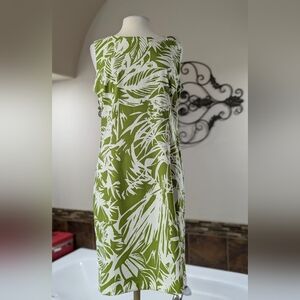 Ronni Nicole Dress Size 14 Summer Cute Vacation Dress Green And White